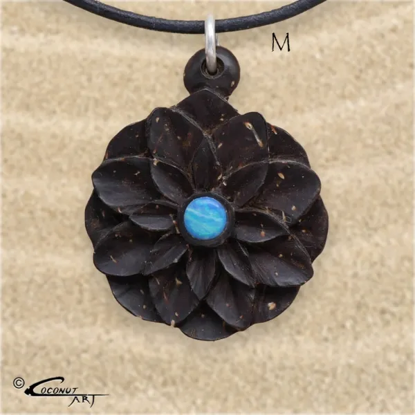 Kokosanhänger 'Lotus-Opal'